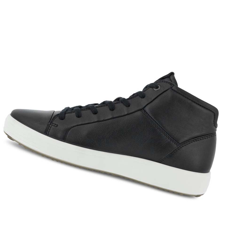 Ecco Soft 7 City Hi-top Fritidssko Herre Svarte | NO 475YXF